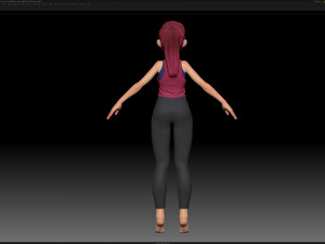 zbrush stylized character girl base mesh - amy girl style 17 3D मॉडल