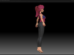 zbrush stylized character girl base mesh - amy girl style 17 3D मॉडल