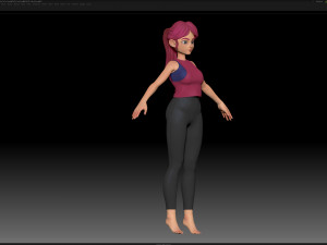 zbrush stylized character girl base mesh - amy girl style 17 3D मॉडल