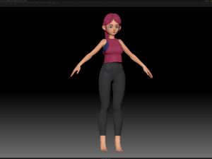 zbrush stylized character girl base mesh - amy girl style 17 3D मॉडल