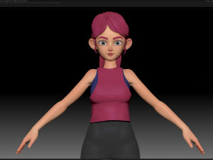 zbrush stylized character girl base mesh - amy girl style 17 3D मॉडल
