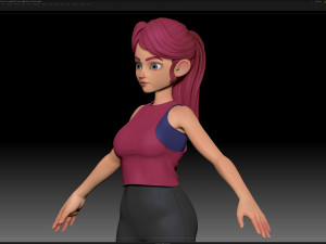 zbrush stylized character girl base mesh - amy girl style 17 3D मॉडल