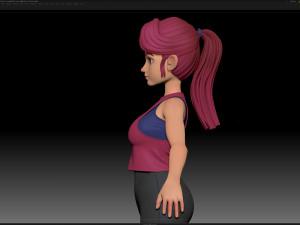 zbrush stylized character girl base mesh - amy girl style 17 3D मॉडल