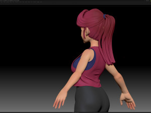 zbrush stylized character girl base mesh - amy girl style 17 3D मॉडल