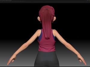 zbrush stylized character girl base mesh - amy girl style 17 3D मॉडल