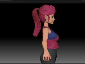 zbrush stylized character girl base mesh - amy girl style 17 3D मॉडल