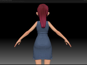 zbrush stylized character girl base mesh - amy girl style 18 Modelo 3D