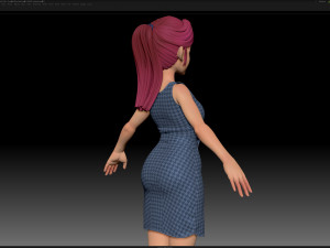 zbrush stylized character girl base mesh - amy girl style 18 Modelo 3D
