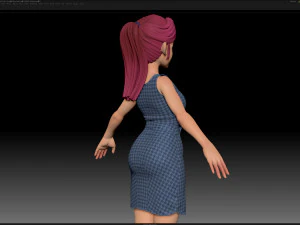 zbrush stylized character girl base mesh - amy girl style 18 3D Model