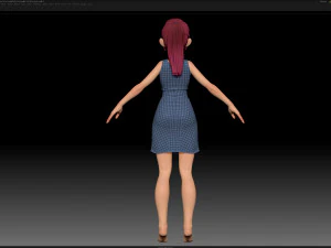 zbrush stylized character girl base mesh - amy girl style 18 3D Model