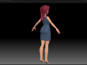 zbrush stylized character girl base mesh - amy girl style 18 Modelo 3D