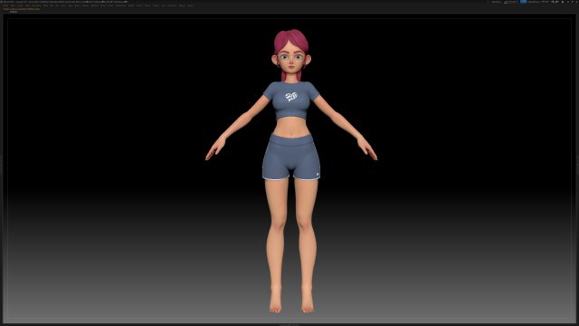 zbrush stylized character girl base mesh - amy girl style 19 3D Модель .c4d .max .obj .3ds .fbx .stl .blend 