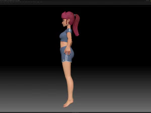 zbrush stylized character girl base mesh - amy girl style 19 3D Model