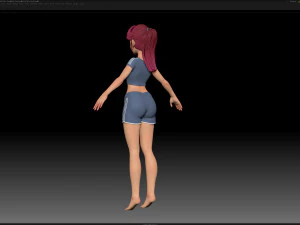 zbrush stylized character girl base mesh - amy girl style 19 3D Model