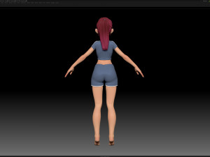 zbrush stylized character girl base mesh - amy girl style 19 3D Модель