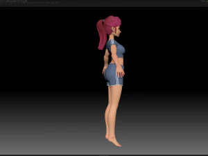 zbrush stylized character girl base mesh - amy girl style 19 3D Model
