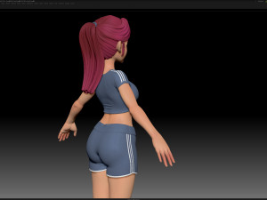zbrush stylized character girl base mesh - amy girl style 19 3D Модель