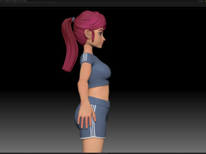 zbrush stylized character girl base mesh - amy girl style 19 3D Модель