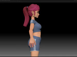 zbrush stylized character girl base mesh - amy girl style 19 3D Model