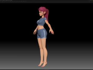 zbrush stylized character girl base mesh - amy girl style 19 3D Модель