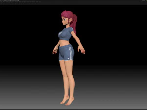 zbrush stylized character girl base mesh - amy girl style 19 3D Model