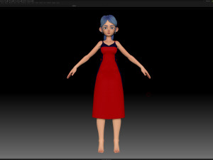 zbrush stylized character girl base mesh - amy girl style 20 Modèle 3D