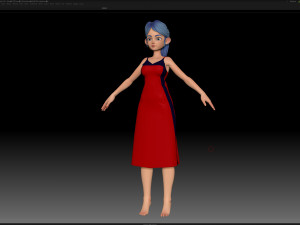 zbrush stylized character girl base mesh - amy girl style 20 Modèle 3D