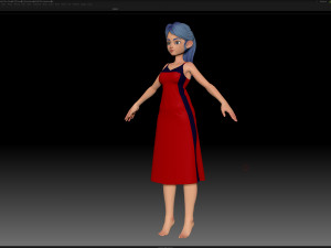 zbrush stylized character girl base mesh - amy girl style 20 Modèle 3D