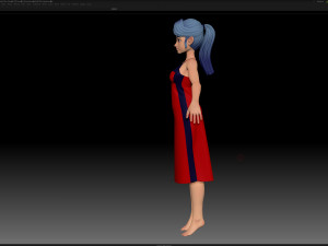 zbrush stylized character girl base mesh - amy girl style 20 Modèle 3D