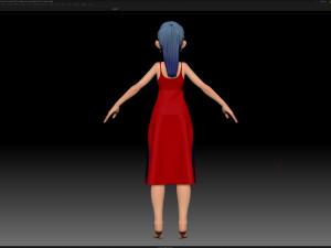 zbrush stylized character girl base mesh - amy girl style 20 Modèle 3D