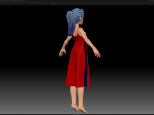 zbrush stylized character girl base mesh - amy girl style 20 Modèle 3D