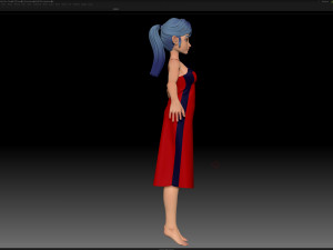 zbrush stylized character girl base mesh - amy girl style 20 Modèle 3D