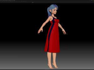 zbrush stylized character girl base mesh - amy girl style 20 Modèle 3D