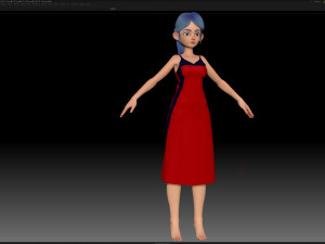 zbrush stylized character girl base mesh - amy girl style 20 Modèle 3D