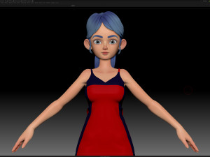 zbrush stylized character girl base mesh - amy girl style 20 Modèle 3D