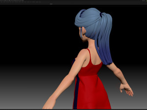 zbrush stylized character girl base mesh - amy girl style 20 Modèle 3D