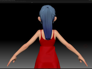 zbrush stylized character girl base mesh - amy girl style 20 Modèle 3D