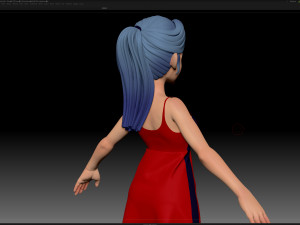 zbrush stylized character girl base mesh - amy girl style 20 Modèle 3D