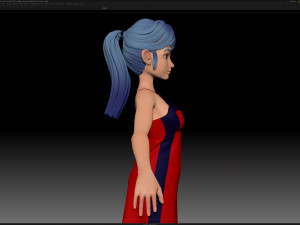 zbrush stylized character girl base mesh - amy girl style 20 Modèle 3D
