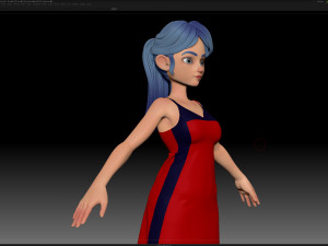 zbrush stylized character girl base mesh - amy girl style 20 Modèle 3D