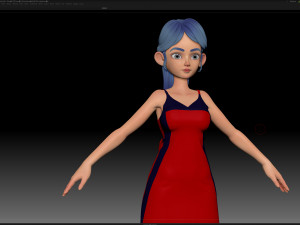 zbrush stylized character girl base mesh - amy girl style 20 Modèle 3D