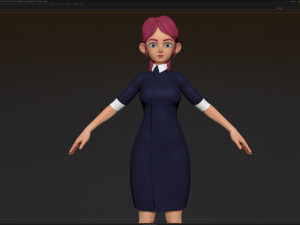 zbrush stylized character girl base mesh - amy girl style 21 3Dモデル