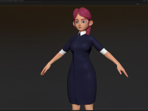 zbrush stylized character girl base mesh - amy girl style 21 3D मॉडल
