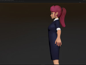 zbrush stylized character girl base mesh - amy girl style 21 3D मॉडल