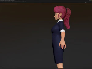 zbrush 风格化角色女孩基础网格 - 艾米女孩风格 21 3D 模型