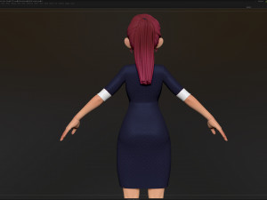 zbrush stylized character girl base mesh - amy girl style 21 3D मॉडल