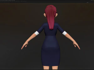 zbrush 风格化角色女孩基础网格 - 艾米女孩风格 21 3D 模型