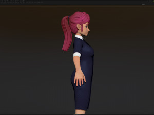 zbrush stylized character girl base mesh - amy girl style 21 3D मॉडल