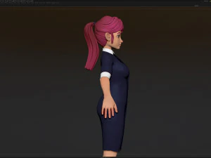 zbrush 风格化角色女孩基础网格 - 艾米女孩风格 21 3D 模型