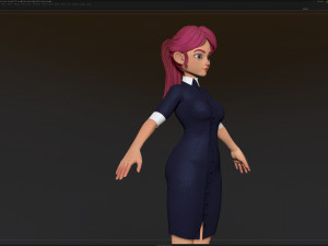 zbrush stylized character girl base mesh - amy girl style 21 3D मॉडल
